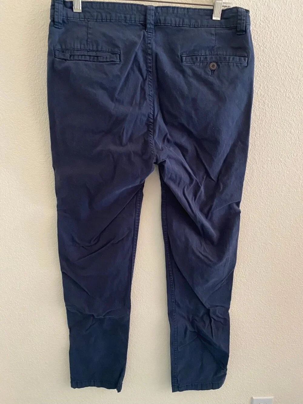 George Men Slim Fit Chino Pants Navy Blue 32x32 Five Pocket Casual Trouser